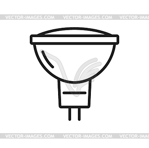 Halogen light bulb and LED lamp thin line icon - vector image