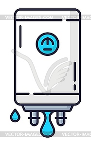 Color plumbing service icon with boiler leakage - vector image