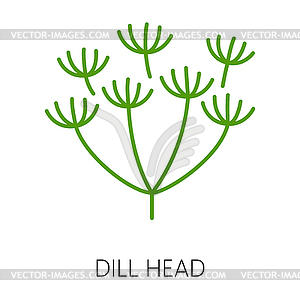 Green fennel or dill herb leavestalk branch icon - stock vector clipart