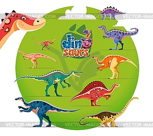 Dinosaurs cartoon personages set - vector image