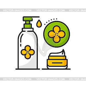 Rapeseed, canola oil cosmetics linear icon - vector EPS clipart