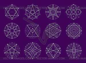 Sacred geometry, esoteric magic or alchemy symbols - vector clip art