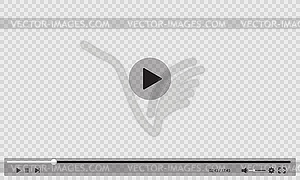 Video player transparent interface, menu buttons - vector image