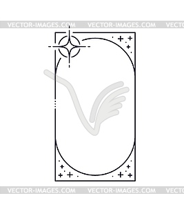 Minimal line rectangle frame, round borders, stars - vector clipart / vector image