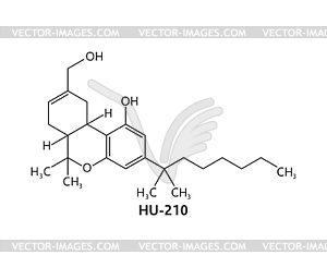 HU-210 drug molecule chemical formula structure - vector clipart