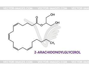 Neurotransmitter 2-Arachidonoylglycerol formula - vector clipart