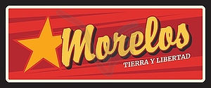 Морелос тьерра-и-Либертад, мексиканская туристическая табличка - векторный графический клипарт