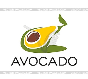 Avocado, farm vegetable, oil and food product icon - vector clipart