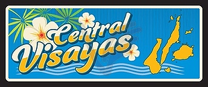 Central Visayas Philippines province travel sign - vector clip art