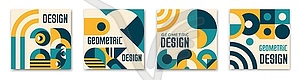 Modern abstract posters, Bauhaus geometric pattern - vector image