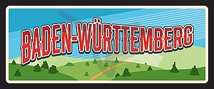 Baden Wurttemberg German city travel plate sign - vector clip art