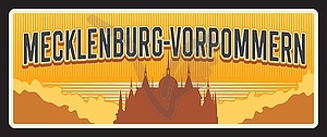 Проездной документ по городу Мекленбург Передняя Померания в Германии - векторное изображение клипарта