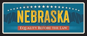 USA Nebraska state vintage sign, old travel plate - color vector clipart