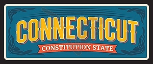 Старинный дорожный знак штата Коннектикут, США - векторный клипарт