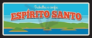 Espirito Santo Brazil province retro travel plate - vector clipart / vector image