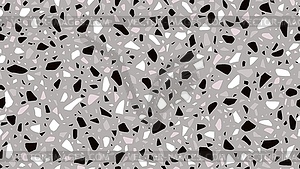 Grey, pink and black terrazo marble stone pattern - royalty-free vector clipart