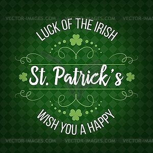 Баннер с поздравлениями ко Дню Святого Патрика, ирландскому празднику - векторный клипарт / векторное изображение