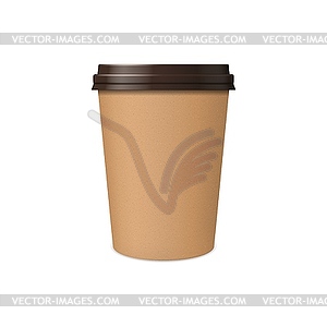 Realistic coffee paper cup or mug 3d mockup - vector image