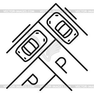 Car parking or garage service park lot line icon - vector clipart