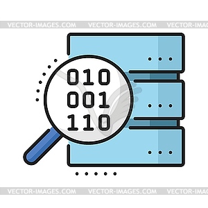 Color database server, cloud storage line icon - vector image