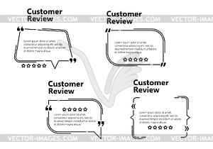 Testimony review templates for customer feedback - vector image