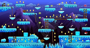 Arcade north pole world game level map interface - vector image