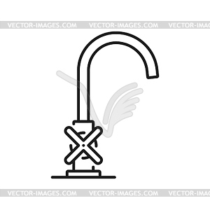 Tap kitchen and bathroom compression faucet icon - royalty-free vector image