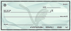 Blank bank check. Checkbook cheque template - vector image