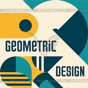 Modern abstract poster, Bauhaus geometric pattern - vector image