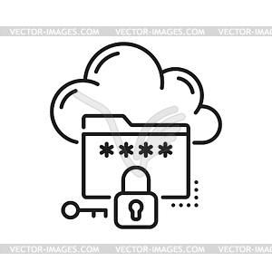 Cloud storage, database and network server icon - vector image