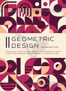 Modern abstract geometric poster, Bauhaus pattern - vector clipart