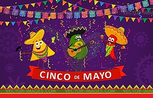 Nachos, avocado and chili pepper for Cinco de Mayo - vector clipart