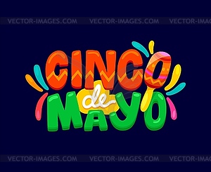 Cinco de mayo Mexican holiday colorful typography - vector clip art