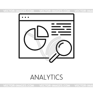 Analytics, content delivery network outline icon - vector clip art
