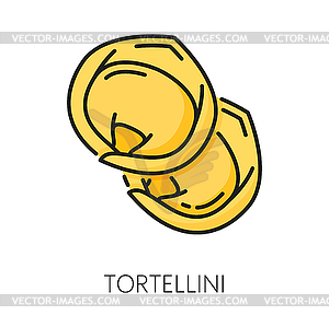 Значок макаронных изделий с тортеллони Тортеллини внизу живота - клипарт в векторном виде