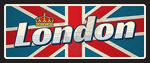 London, United Kingdom city travel plates - vector image
