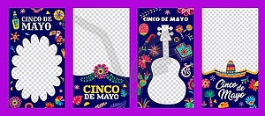 Cinco de Mayo holiday social media templates - vector clip art