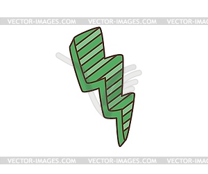 Мультяшный ретро заводной хиппи удар молнии - изображение в векторном виде