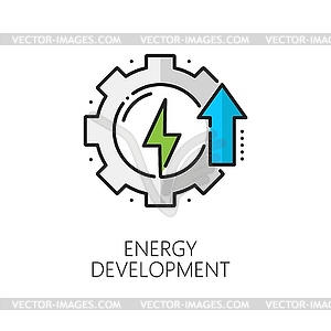 Clean and green energy development line icon - vector clip art