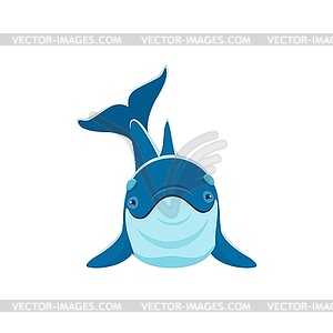 Cartoon dolphin character, cute sea animal - vector image