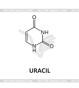 Урациловая нуклеиновая кислота, формула азотистого основания - изображение в векторном формате