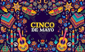 Cinco de mayo Mexican holiday alebrije banner - vector image
