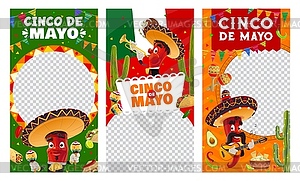 Cinco de mayo mexican holiday media templates - vector clipart