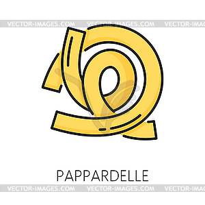 Egg pappardelle pasta thin line icon - vector clipart