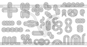 Geometric nordic stroke line zen arch patterns - royalty-free vector clipart