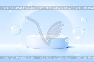 Сцена-подиум на фоне мыльных пузырей - клипарт в векторном формате