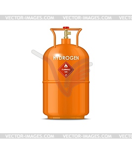 Realistic hydrogen gas cylinder compressed balloon - vector clipart