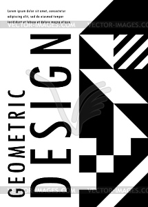 Современный абстрактный плакат, геометрический узор Баухауза - черно-белый векторный клипарт