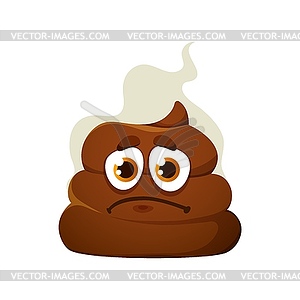 Poop stinky sad cartoon emoji or character - vector clipart