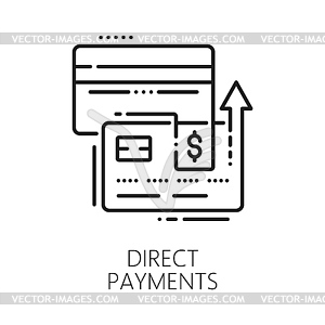 Direct payment transaction fintech linear icon - vector clip art